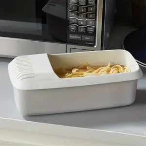 Dual-Purpose Plastic Spaghetti Box, Kitchen Storage & Drainage Container, Essential Small Tool for Pasta, Durable & Space-Saving Design