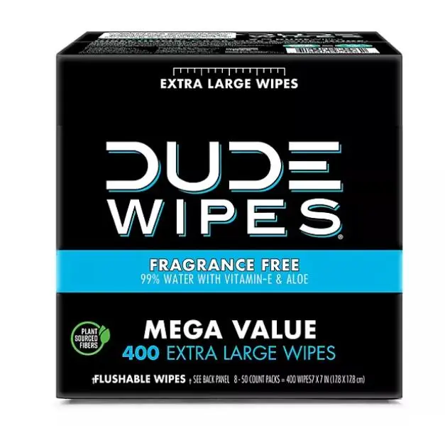 DUDE WIPES XL Flushable Wipes,Extra Large Fragrance Free Wipes 8 ct., 400 wipes Toilet Napkin DUDE WIPES XL Flushable Wipes,Extra Large Fragrance Free Wipes 8 ct., 400 wipes Toilet Napkin