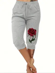 Lightweight Breathable Women's Harem Pants Womenswear, Loose Casual Elastic Waist Mid-Thigh, Suitable for Yoga & Exercise, Perfect for Any Occasion