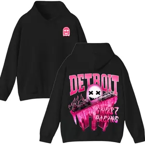 Detroit OG Pink Hoodie, Racing Hoodie, Ghost Racing Hoodie, Pullover Hooded, Gift For Him, Husband, Top Menswear
