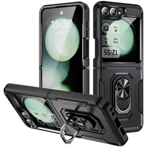 Defender Phone Case For ( Samsung Galaxy Z Flip 6 ) with Metal Ring Stand Cover Casing Protection