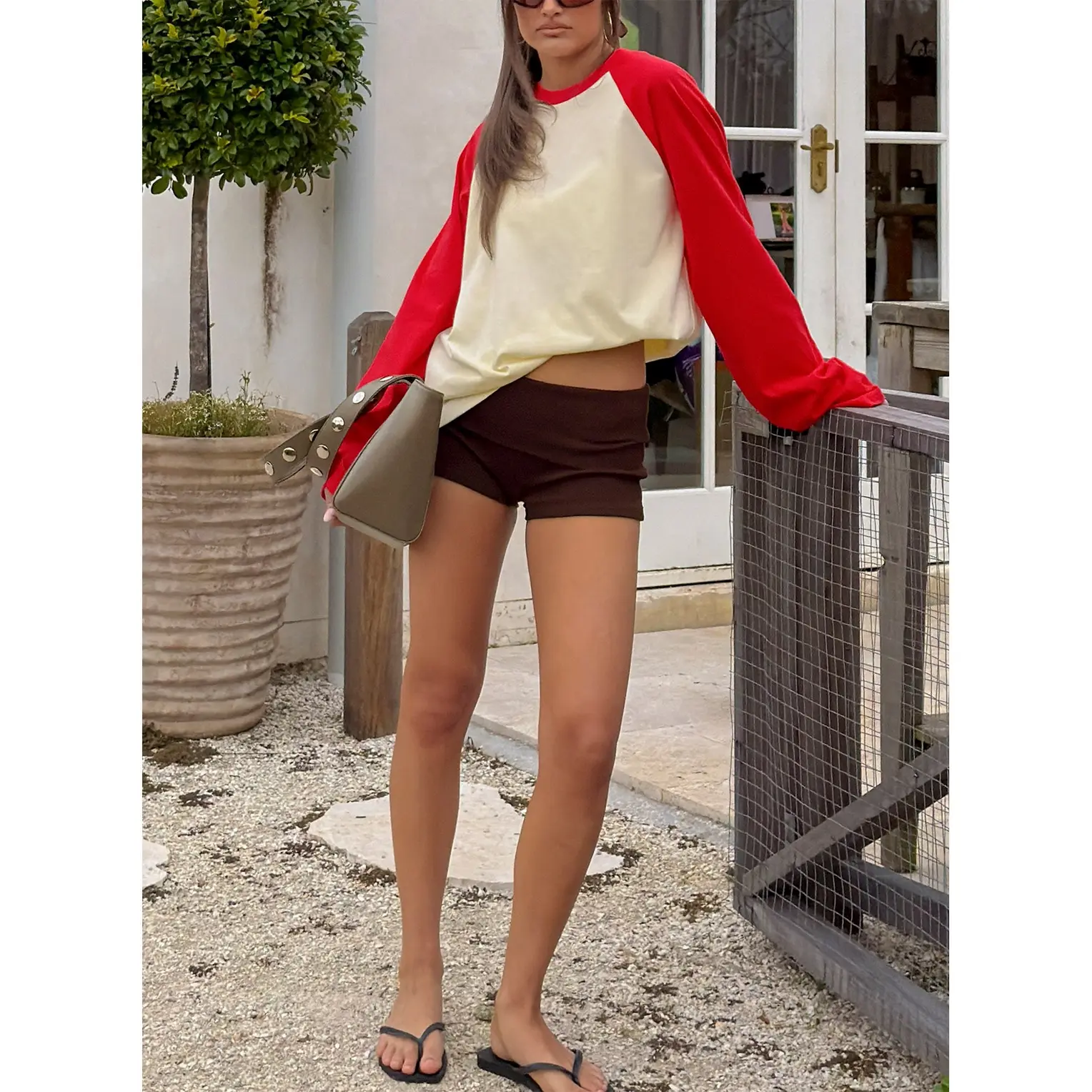 Baseline Low Rise Rib Shorts Chocolate