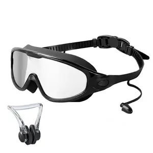 Swimming Goggles，Anti-fog & Anti-uv Swimming Goggles with Ear Plugs, Swim Glasses for Men Women Youth, Goggles for Outdoor Swimming, Water Sports Equipment, Swim Kit, Outdoor Funny Gift