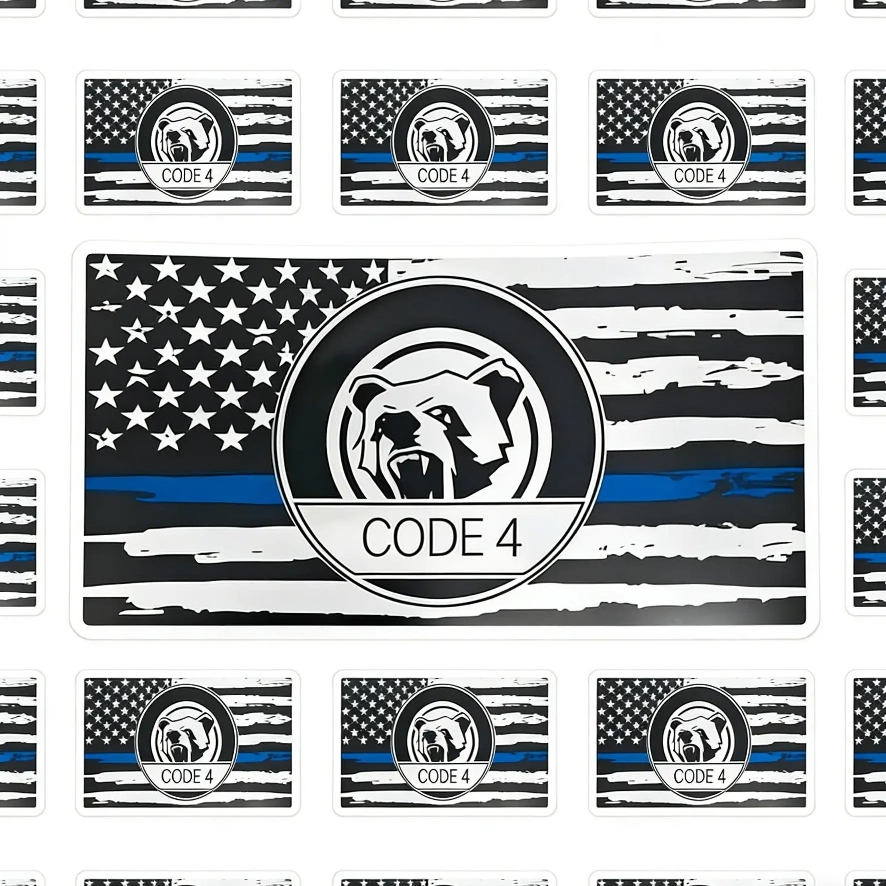 CODE-4 America Flag Car Decal, Car Sticker