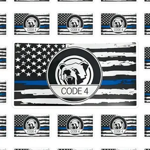 CODE-4 America Flag Car Decal, Car Sticker