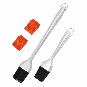 The Ultimate Basting Brush: Heat-Resistant Silicone Heads & Sturdy Steel Handle for Mess-Free Oiling, Grilling, and Baking