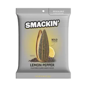 SMACKIN' Sunflower Seeds - Lemon Pepper- Made in USA - Jumbo Size Sunflower Seeds