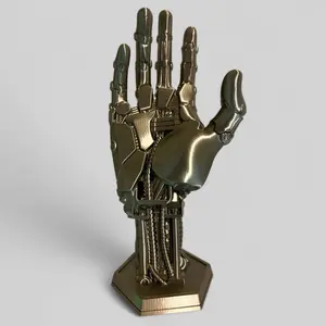 3D Printed Bronze Metallic Desktop Robotic Hand Controller Display Stand