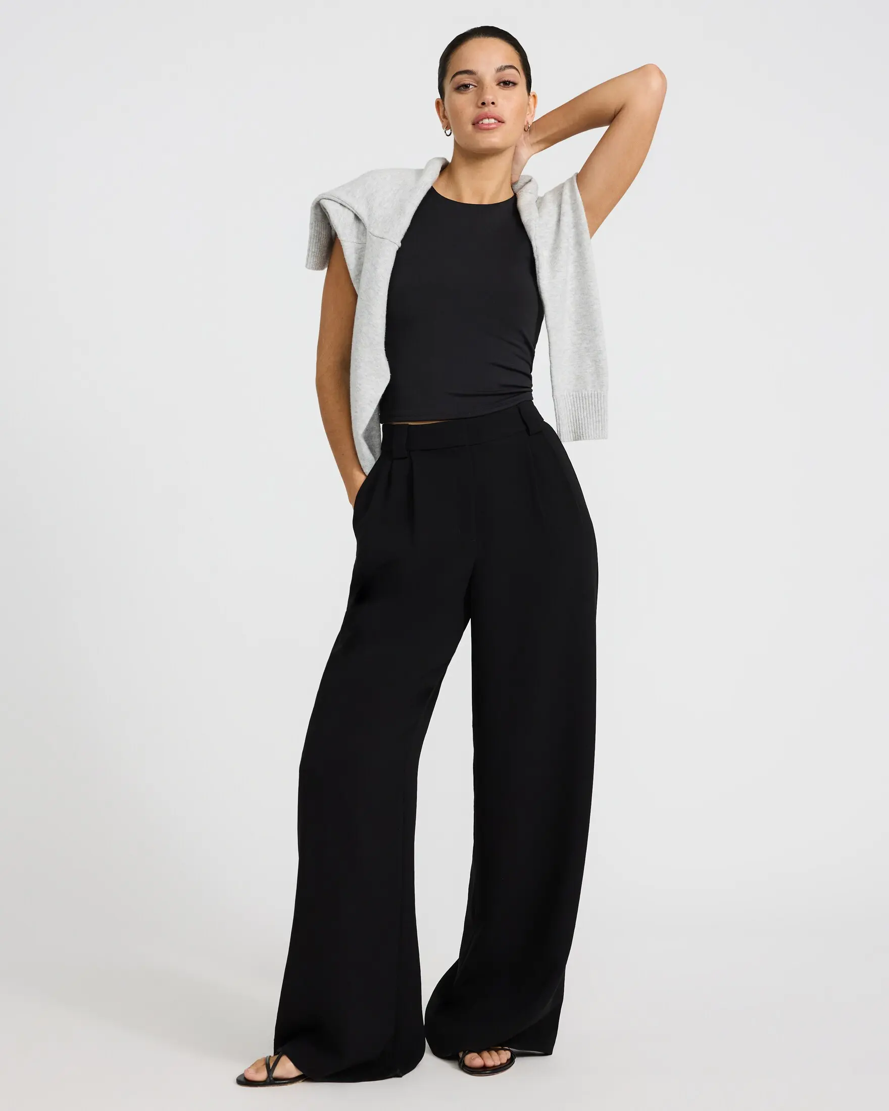 Express Signature Crepe High Waisted Relaxed Trouser