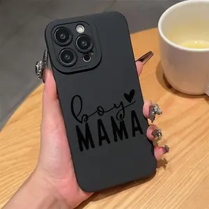 Phone Case: Pupil Eye MA Boy MAMA Text and Heart Pattern TPU Shockproof Full-Body Precision Protective Case. Suitable for Apple iPhone 6/7/8/X/Xs/Xr/Xs Max/11/12/13/14/15/16/17 Pro Max. Ideal as a Birthday or Christmas Gift for Couples, Women