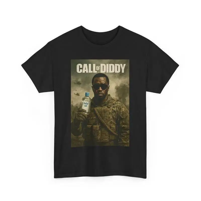 Call of Diddy Funny Meme T-Shirt, Men's Casual 90s Graphic Streetwear Top, Short Sleeve 100% Cotton Tee