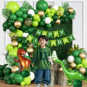 Dinosaur Theme Birthday Party Decorations, Balloon Party Supplies, Happy Birthday Balloons for Boys & Girls, Baby Kids Room Decoration Scene Setup