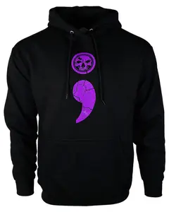 Semicolon Unisex Black & Purple Hoodie Semicolon Unisex Black & Purple Hoodie