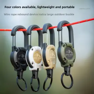 Outdoor camping tactical anti-theft easy-pull buckle telescopic buckle wire rope multi-functional lanyard keychain anti-lost anti-lost rope