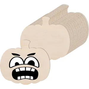 120 count Wooden Pumpkin Cutouts 4.3x4 Inches Unfinished Wooden Pumpkin Cutout Shapes for Fall, Halloween, Thanksgiving Decor