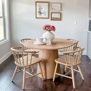 Dwen 46" Modern Round Pedestal Dining Table
