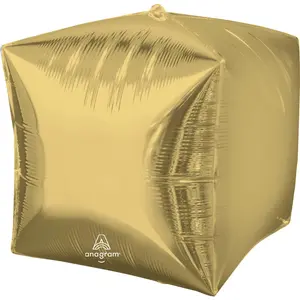 Gold Cube Foil Balloon - Metallic Mylar Party Decoration