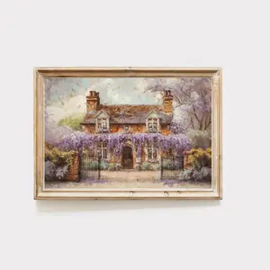 Unframed, Room Decor, Regency Art, Cottagecore Decor, Bridgerton Wisteria House inspired Art Print, Booknook, Book Nook Decor, Bridgerton Art