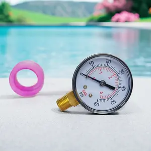 Pool Pressure Gauge Ecx270861, 1/4'' Npt Copper Thread Interface, 4bar 60psi, Backshell, Includes One Roll of Raw Material Tape