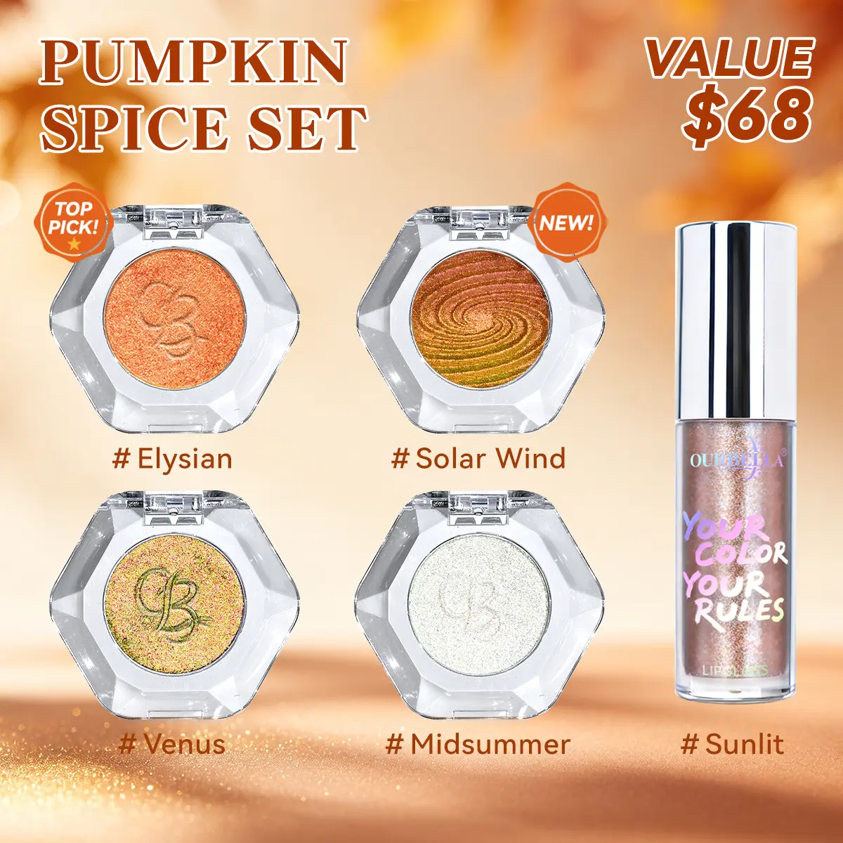 [SOHOCHIC COLLECTION DROP] Ourbella Multichrome Eyeshadow Set | Color-Shifting Iridescent Sparkly Shimmer Glitter Eyeshadow, Metallic Long-Lasting Talc-Free Makeup, Festival Makeup Looks, Eyeshadow Gift Set,tiktokshopstockup