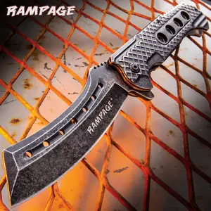 Rampage Stonewashed Speedster Assisted Opening Pocket Knife - Stainless Steel Blade, Stainless Steel Handle, Pocket Clip