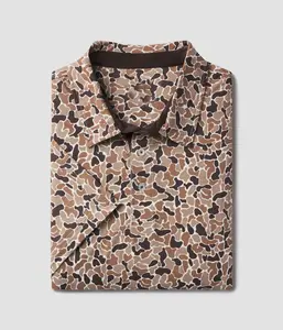 Men’s Performance Outdoor Polo – Retro Camo Allover Print Shirt