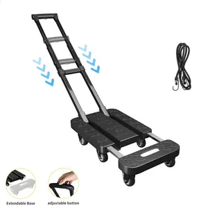 Nw 7Lbs Folding Hand Carrying Trolley – 6 Rotating Wheels, Adjustable Handle, Collapsible Luggage Cart & Heavy Duty Utility Truck for Moving