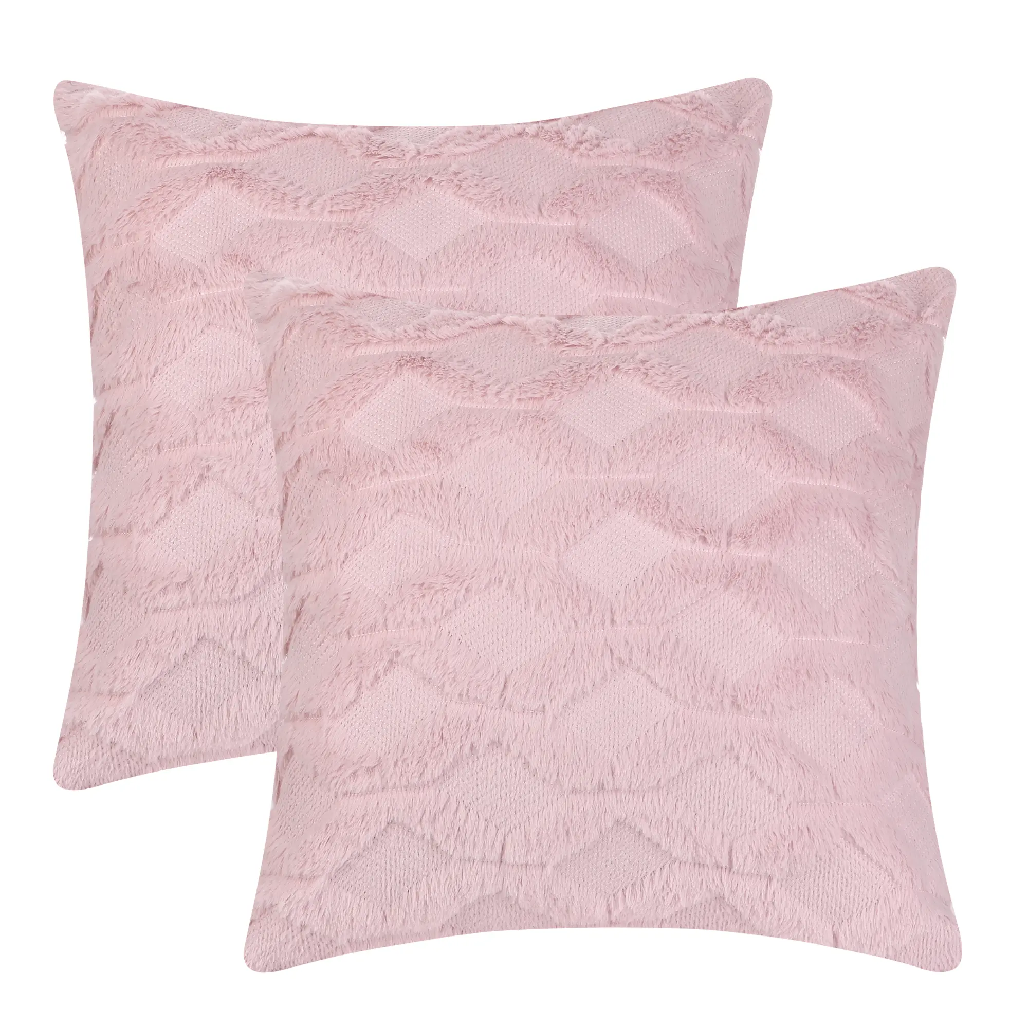 REGALWOVEN 2 Pcs Soft Plush Decorative Throw Pillow Covers Boho Cushion Case with Velvet for Bedroom Living Room 18 x 18 Inch