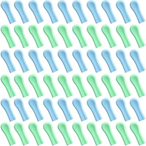 60 Pieces Ear Cleaner Tips-Ear Cleaner Replacement Tips, Ear Spoon Tips, Silicone Soft Cleaning Reuse Cap for Ear Wax Removal Tool Accessories (Blue & Green)