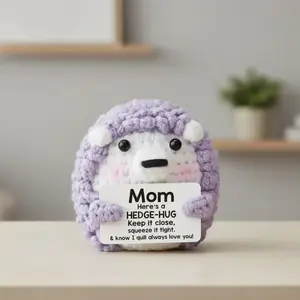 Cute Hedgehog Design Crochet Ornament, Funny Birthday Gift for Mom, Handmade Crochet Cute Hedgehog, Unique Presents for Step Mom Mother-In-Law, Crochet Figure