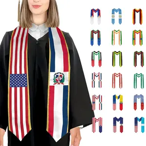Graduation Flag Stole/ Sash/Scarf For International Student, Class of 2026, V Shape National Country Flag Sash Graduation Stole, Graduation Gift for You and Friends