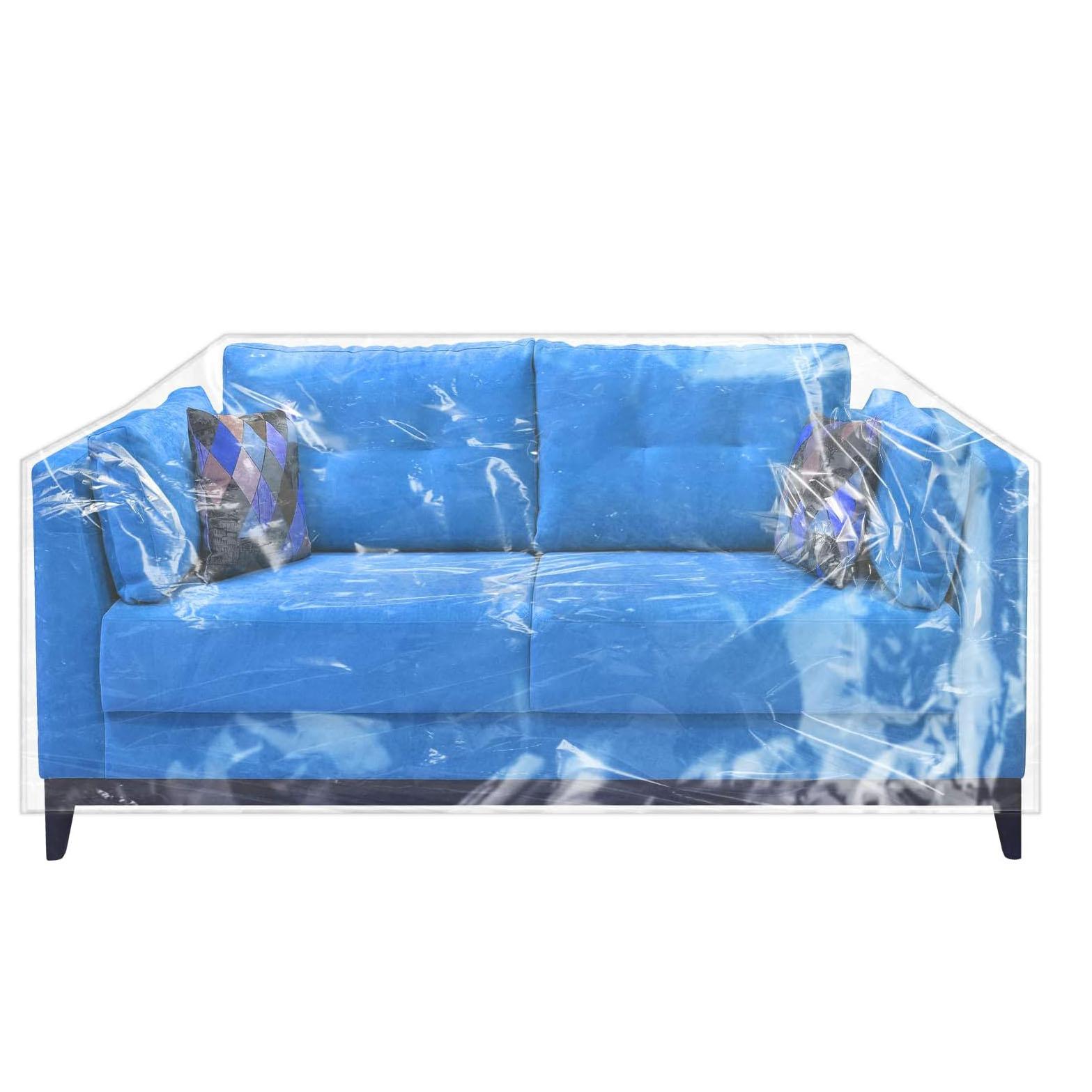 Wokire Plastic Loveseat Cover - 84" W x 40" D x 36" RH x 18" FH - Heavy Duty Vinyl, Waterproof, Slipover - Protects Pets Scratches
