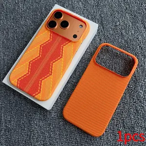 Magnetic Kevlar Carbon Fiber Phone Case Casing for iPhone 17 Pro, Matte Finish, Protective Cover for iPhone 16 Pro Max, 15/14/13/12