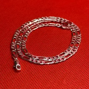 925 silver Figaro Link Necklace chain 18”