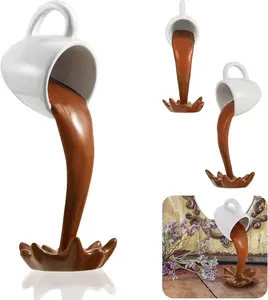 Floating Spilling Coffee Cup Sculpture - Creative Kitchen Decor
