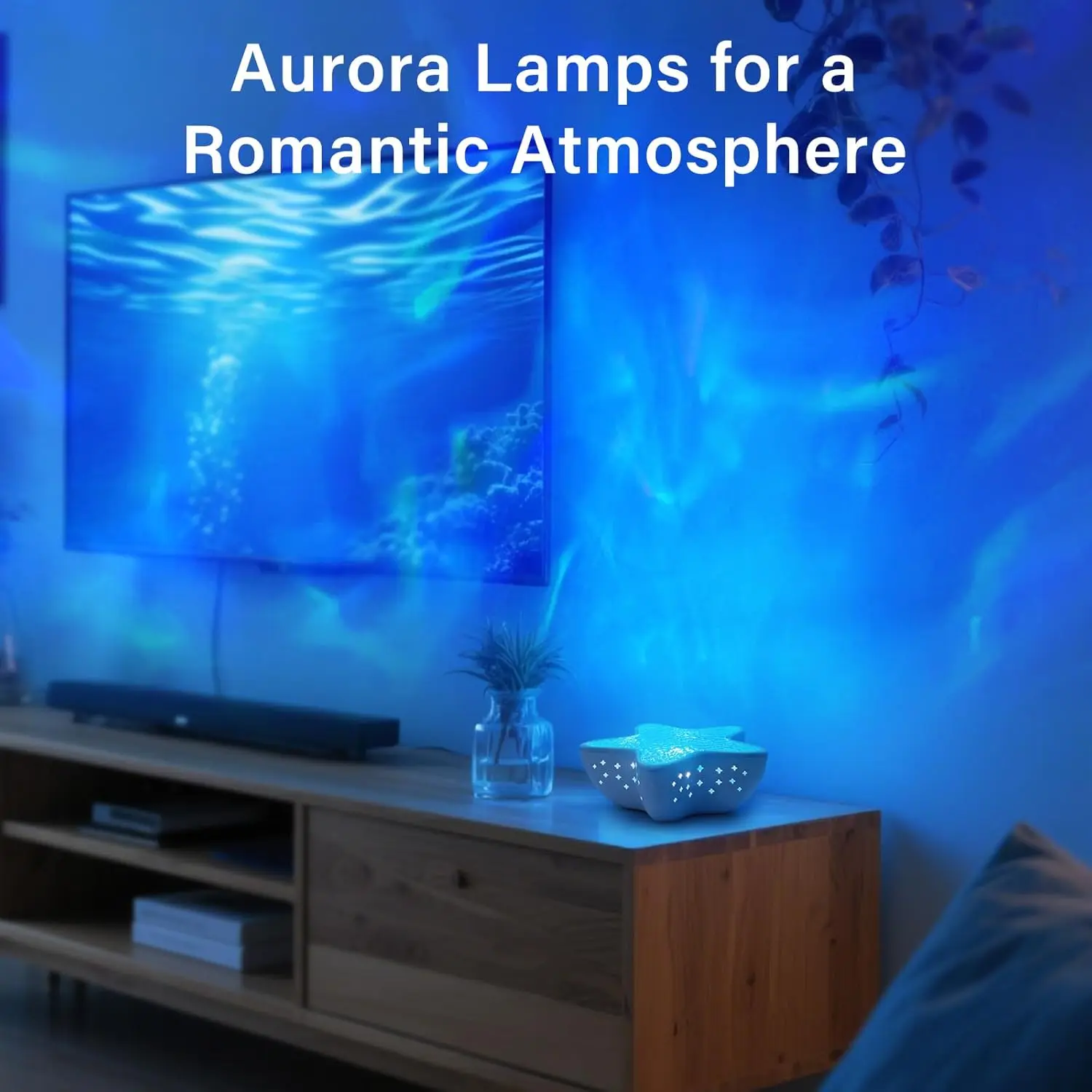 Starfish Projector Lamp, 7-Color Ocean Wave Projector Light