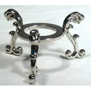 Silver Plated Flower Crystal Ball Stand — Display Holder for Spheres