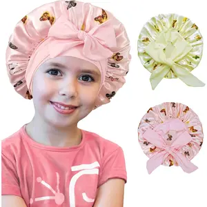 2 count  Bonnets for Girls, Silk Bonnet for , Satin Bonnet for Sleeping,   Tie Bonnet Sleep Cap
