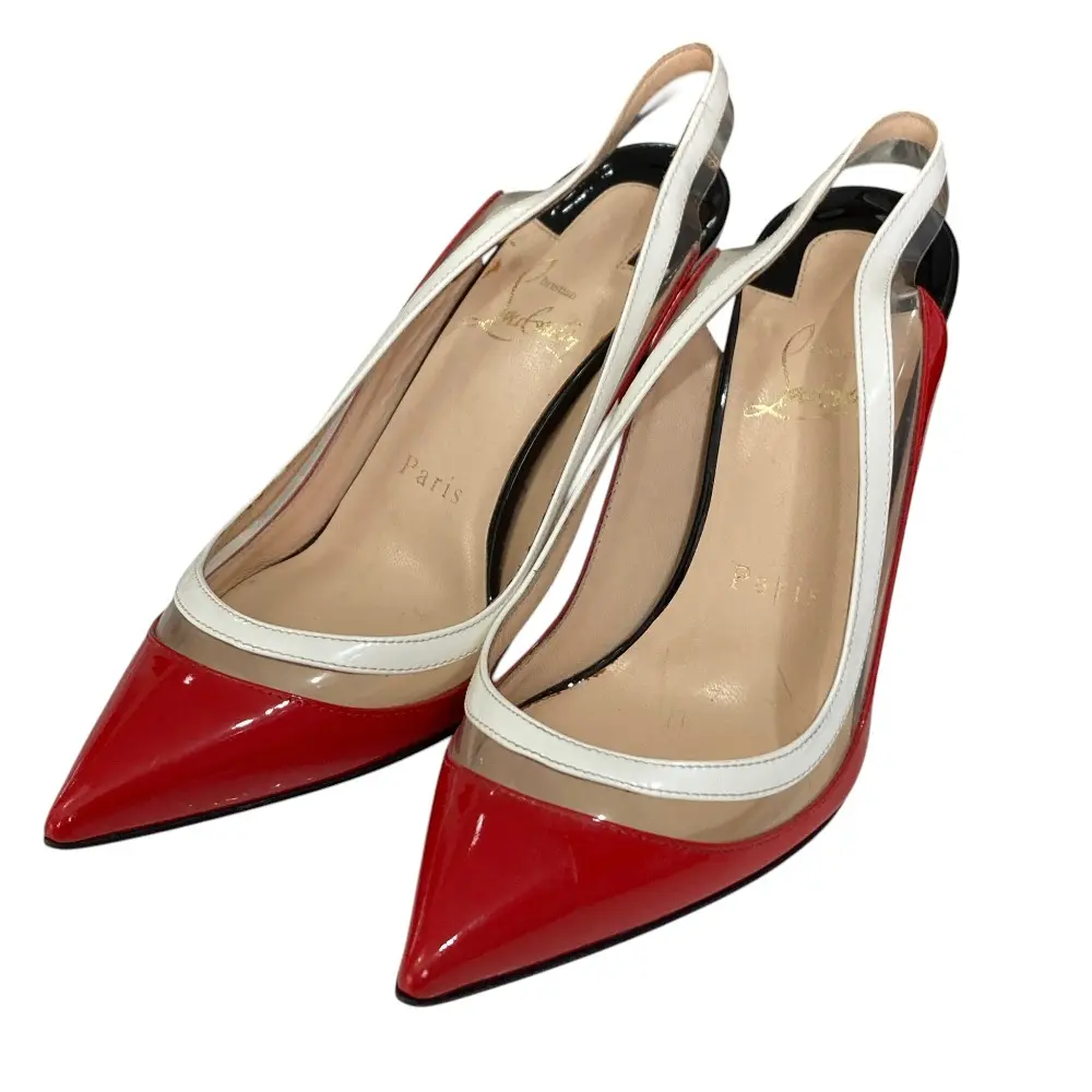 Pre-owned christian louboutin Patent Leather Small Leather Goods Slingback Pumps