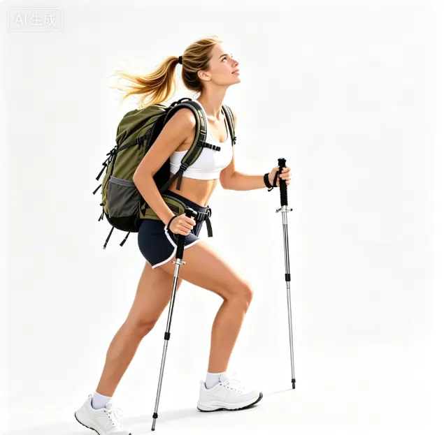 Lightweight Aluminum Hiking Poles - Adjustable Outdoors Trail Running Poles with Quick-Lock, Non-Slip Grip, All-Terrain Design for Backpackers, Boost Balance, Camping, Female, Male, Shock Absorb, Portable Storage Design