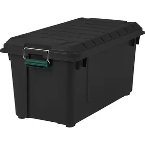 20 Gallon Weathertight Lockable Storage Containers – Durable Stackable Utility Bins with Green Lid
