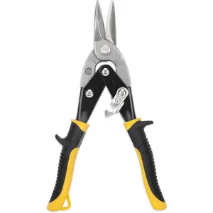 10 Inch Aviation Tin Snips, Straight Cut Shears for Sheet Metal, Aluminum, Gutter & DIY Projects, Regular Straight Cutting Sheet Metal Cutter