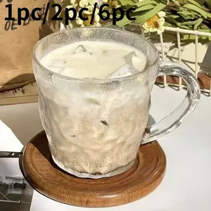Vintage Glacier Texture Frosted Glass Cups, High-Quality Beer Coffee Cocktail Glasses, Available in 1/2/6 Pack, Drinkware
