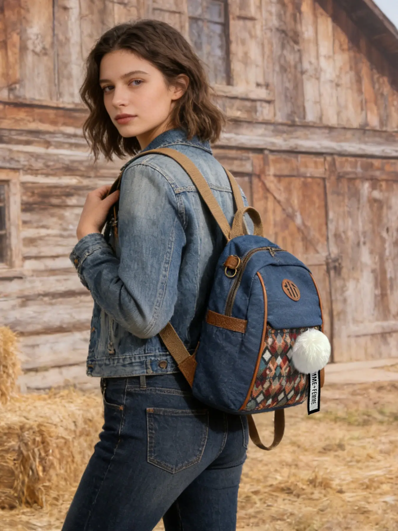 Women's Ethnical Style Vintage Backpack, Embroidered Design, Ideal for Short Trips, Durable & Versatile Bag, Perfect Gift for Mother's Day