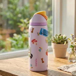 Owala 32oz Dear Diary Insulated Stainless Steel FreeSip Water Bottle with Straw & Handle, Vintage Journal Aesthetic Double Wall Vacuum Leakproof Sports Travel Bottle for Gym, School & Outdoor