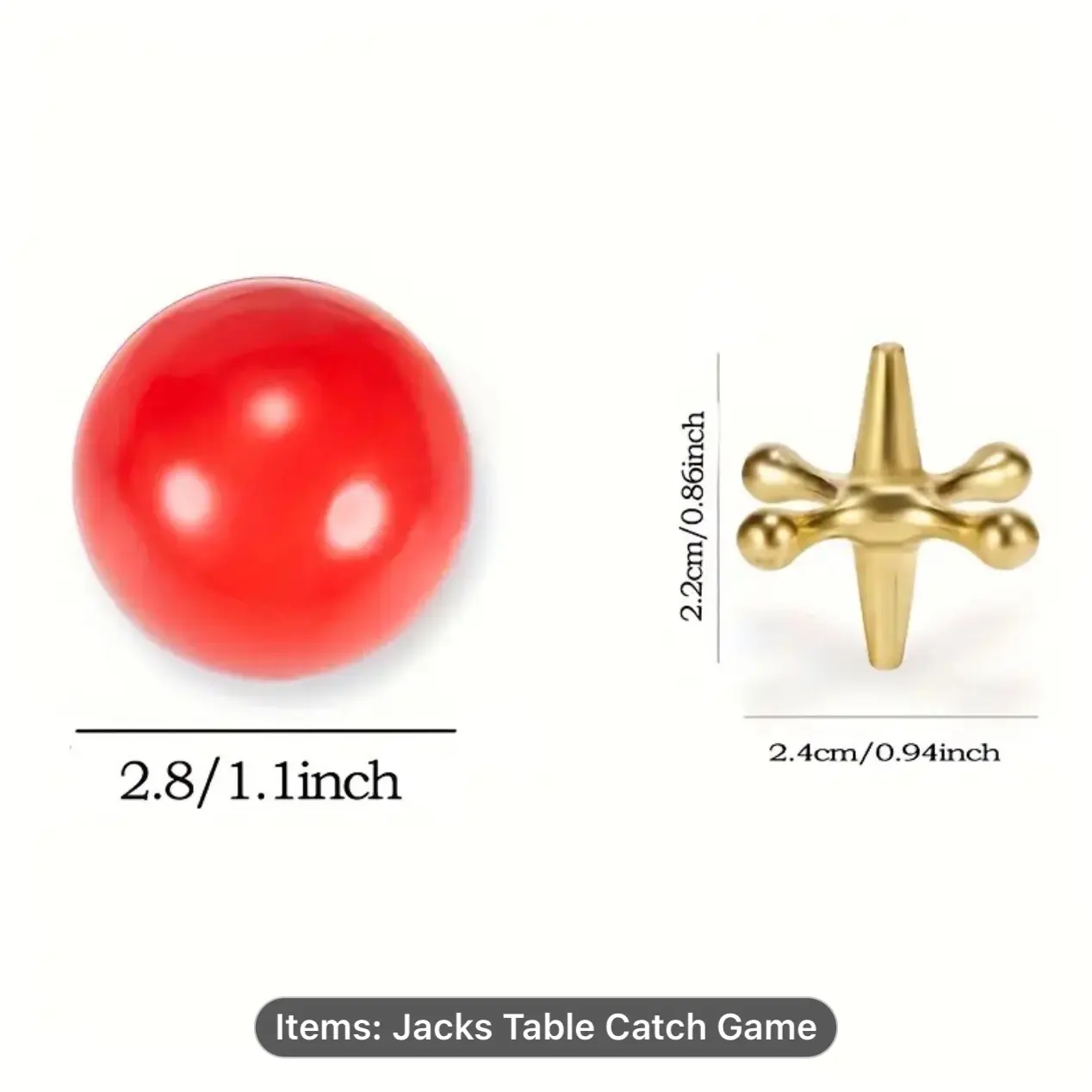 11pcs Retro Metal Jacks Game Set - Classic Nostalgic Toy with 10 Metal Jacks, 1 Ball, and Durable Construction
