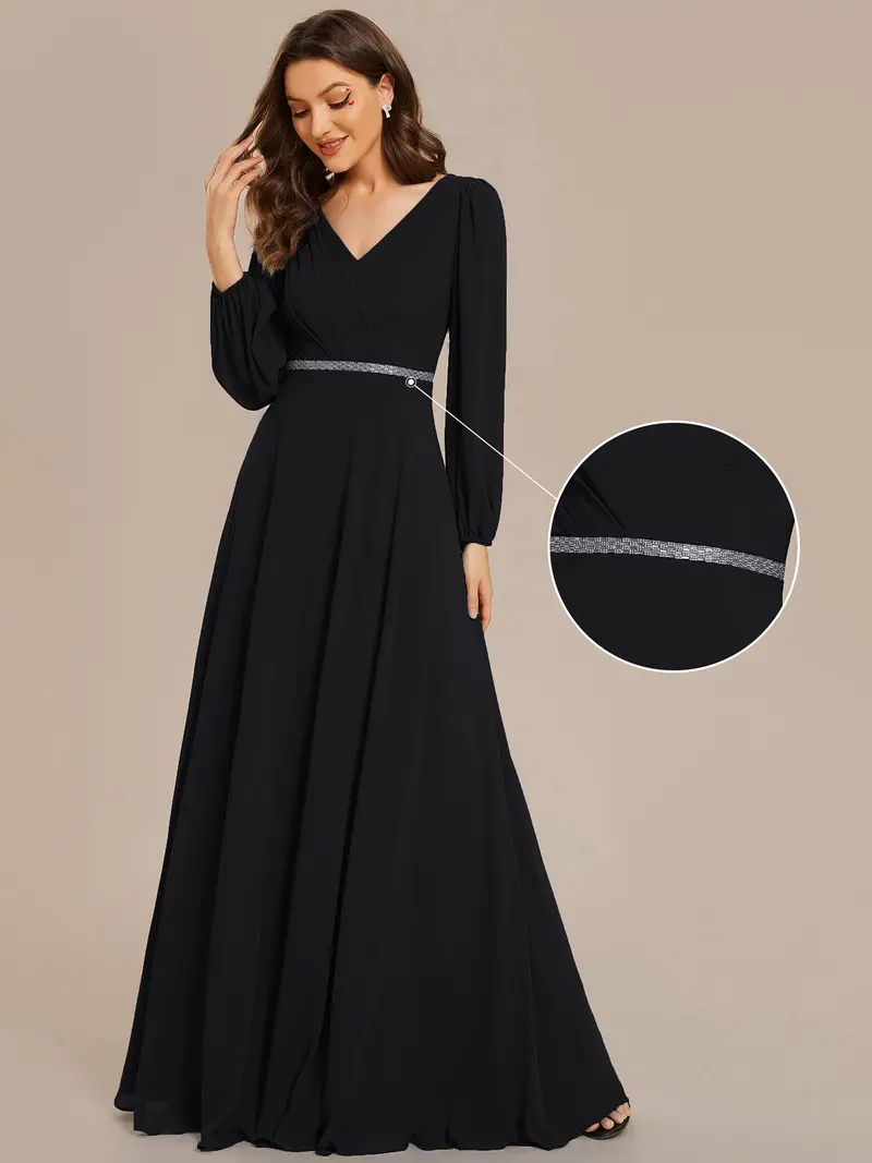 chiffon dress with sleeves