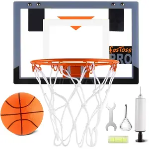 Pro Mini Basketball Hoop Indoor Family Games for Door and Wall with Complete Accessories Transparent