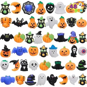 48 PCS Halloween Mochi Squishy Toys, Mini Squishy Toy Cute Squeeze Toy Stress Reliever Anxiety for Kids Gift, Halloween Party Favors Goodie Bags Stuffers, Classroom Game Prizes