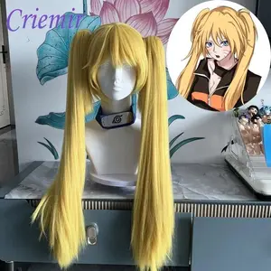 Uzumaki Girl Cosplay Wig Hokage Ninja Anime Coser Double Ponytail Synthetic Wig Heat Resistant Fiber High Quality Wig Halloween
